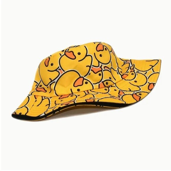 Rubber Duck Reversable Bucket Hat Yellow and Black NWT - Picture 3 of 4